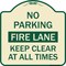 Signmission No Parking Fire Lane Keep Clear All Times Heavy-Gauge Aluminum Sign, 18" x 18", TG-1818-23620 A-DES-TG-1818-23620 - alternate 1